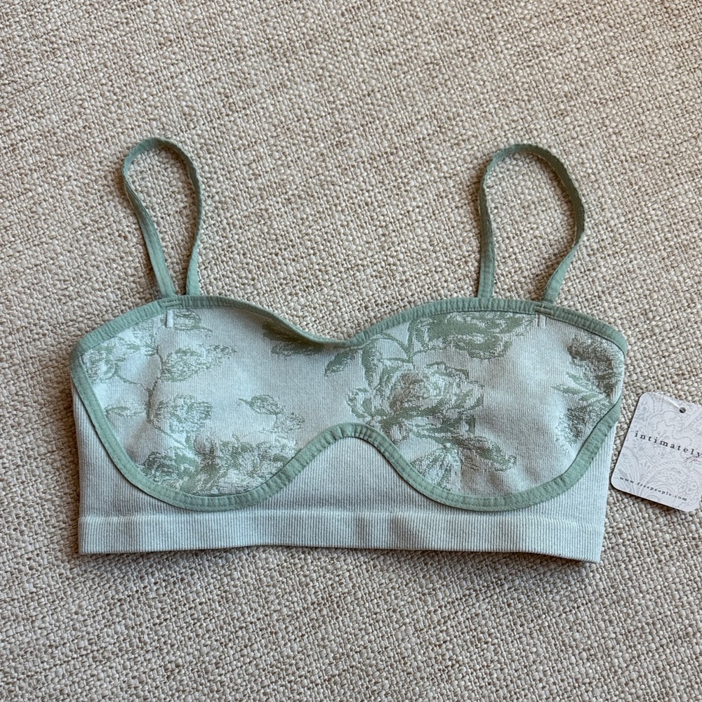 Free People Intimately Rosey Seamless Green Bralette NWT Size XS/S